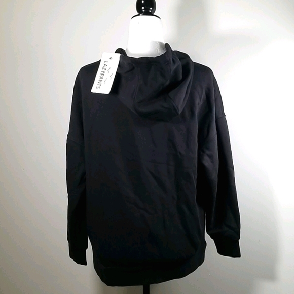 Lazy Pants Women's Fleece Black Sweatshirt Size S - Picture 4 of 7